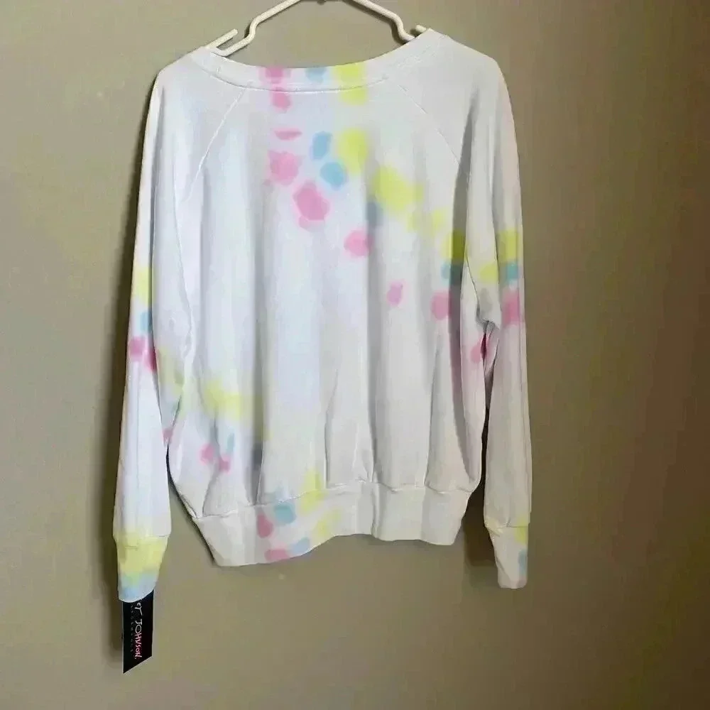 Betsey Johnson Angled Tie Dye Sweatshirt White‎ XS